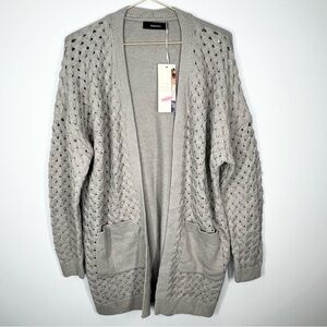 NWT Dokotoo Open Front Basket Weave Cardigan Sweater Medium